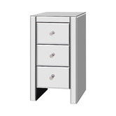 Hoxton Room Allia 3 Drawer Mirrored Bedside Table