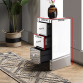 Hoxton Room Allia 3 Drawer Mirrored Bedside Table