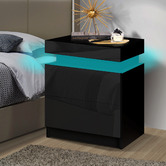Hoxton Room Nolen 2 Drawer Bedside Table with LED Light