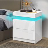 Hoxton Room Nolen 2 Drawer Bedside Table with LED Light