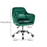 Hoxton Room Carrie Velvet Office Chair