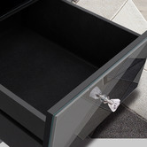 Hoxton Room Allia 3 Drawer Mirrored Bedside Table