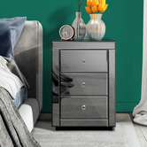 Hoxton Room Allia 3 Drawer Mirrored Bedside Table