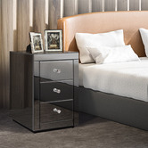 Hoxton Room Allia 3 Drawer Mirrored Bedside Table