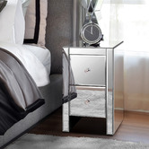 Hoxton Room Allia 2 Drawer Mirrored Bedside Table