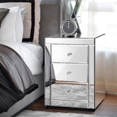 Hoxton Room Allia 3 Drawer Mirrored Bedside Table