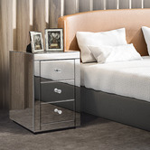 Hoxton Room Allia 3 Drawer Mirrored Bedside Table