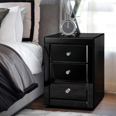 Hoxton Room Allia 3 Drawer Mirrored Bedside Table