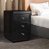 Hoxton Room Allia 3 Drawer Mirrored Bedside Table
