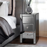 Hoxton Room Allia 3 Drawer Mirrored Bedside Table