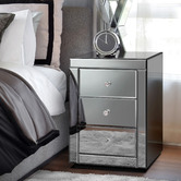 Hoxton Room Allia 3 Drawer Mirrored Bedside Table