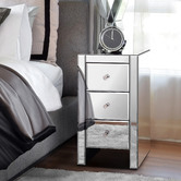 Hoxton Room Allia 3 Drawer Mirrored Bedside Table