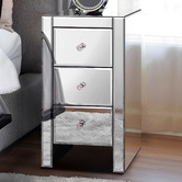 Hoxton Room Allia 3 Drawer Mirrored Bedside Table