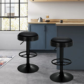 Hoxton Room Sade Faux Leather Adjustable Swivel Barstools