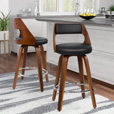 Hoxton Room 65cm Davian Faux Leather Swivel Bar Stools