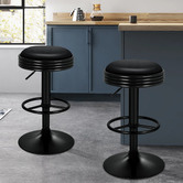 Hoxton Room Sade Faux Leather Adjustable Swivel Barstools