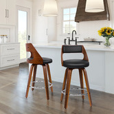 Hoxton Room 65cm Davian Faux Leather Swivel Bar Stools