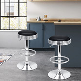 Hoxton Room Sade Faux Leather Adjustable Swivel Barstools