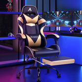Hoxton Room Darius Faux Leather Gaming Chair with Footrest