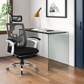 Hoxton Room Frost Mesh Office Chair with Footrest