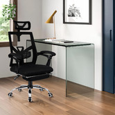 Hoxton Room Frost Mesh Office Chair with Footrest
