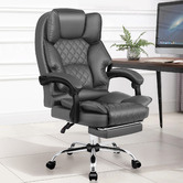 Hoxton Room Lauren PU Leather Executive Chair with Footrest