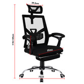 Hoxton Room Frost Mesh Office Chair with Footrest