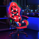 Hoxton Room Maximus LED Gaming Massage Office Chair with Footrest