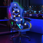 Hoxton Room Maximus LED Gaming Massage Office Chair with Footrest