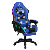 Hoxton Room Maximus LED Gaming Massage Office Chair with Footrest