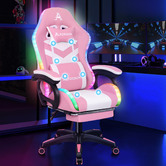 Hoxton Room Maximus LED Gaming Massage Office Chair with Footrest
