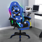 Hoxton Room Maximus LED Gaming Massage Office Chair with Footrest