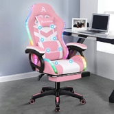 Hoxton Room Maximus LED Gaming Massage Office Chair with Footrest
