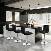 Hoxton Room Randolph Swivel Faux Leather Adjustable Barstools