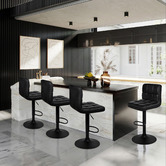 Hoxton Room Randolph Swivel Faux Leather Adjustable Barstools