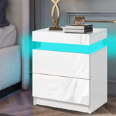 Hoxton Room Nolen 2 Drawer Bedside Table with LED Light