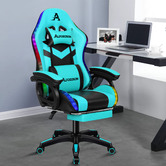 Hoxton Room Maximus LED Gaming Massage Office Chair with Footrest