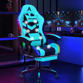 Hoxton Room Maximus LED Gaming Massage Office Chair with Footrest