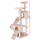 Hoxton Room 180cm Fir Wood &amp; Plush Cat Scratching Tree