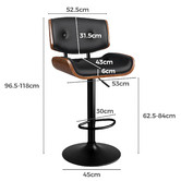 Hoxton Room Black Odette Adjustable Barstool