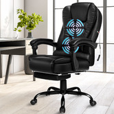 Hoxton Room Lincoln Faux Leather Massage Executive Chair with Footrest