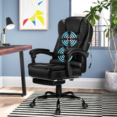 Hoxton Room Lincoln Faux Leather Massage Executive Chair with Footrest