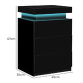 Hoxton Room Warren 3 Drawer LED Bedside Tables