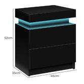 Hoxton Room Warren 2 Drawer LED Bedside Tables