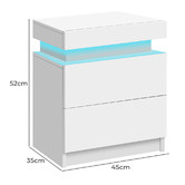 Hoxton Room Warren 2 Drawer LED Bedside Tables