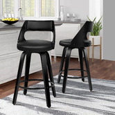Hoxton Room 65cm Davian Faux Leather Swivel Bar Stools