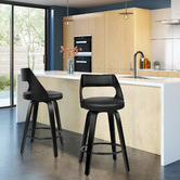 Hoxton Room 65cm Davian Faux Leather Swivel Bar Stools