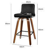 Hoxton Room 65cm Norris Faux Leather Swivel Barstools