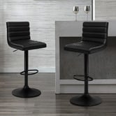 Hoxton Room Black Tristan Faux Leather Adjustable Barstools