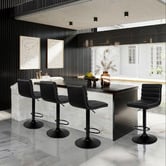 Hoxton Room Black Tristan Faux Leather Adjustable Barstools